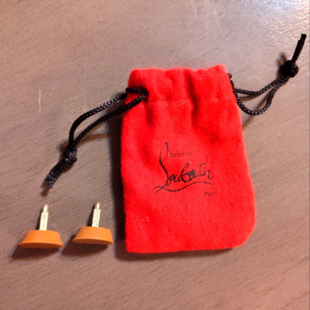 Christian Louboutin wide heel replacement tips (one set of tips only)